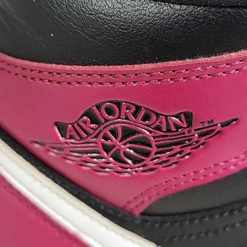 Nike Air Jordan 1 Black Noble Red White MidTop Sneakers Womens Size 7.5